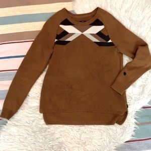 Burton sweater tan brown geometric pattern